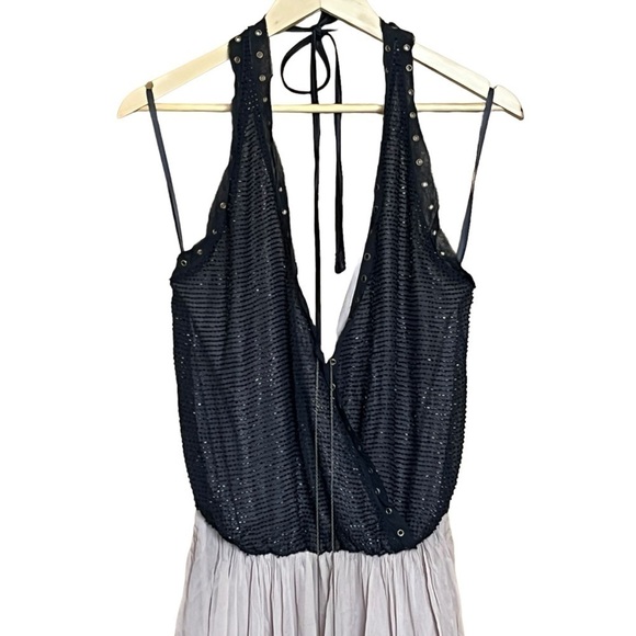 BCBGMaxAzria Designer Deep V Grecian Dress. Black and Beige. Size XXS #1160 - Picture 2 of 10